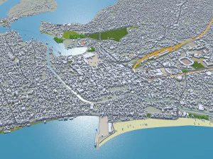 Kollam city Kerala India 30km 3D Model