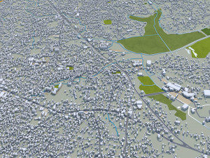 Kollam city Kerala India 30km 3D Model