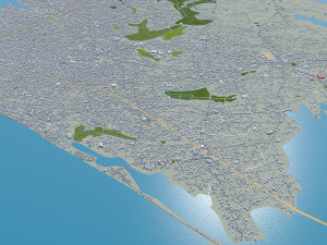Kollam city Kerala India 30km 3D Model