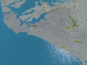 Kollam city Kerala India 30km 3D Model
