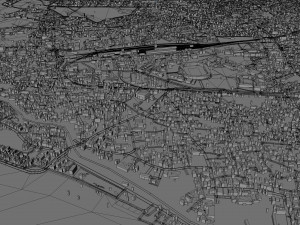 Kollam city Kerala India 30km 3D Model
