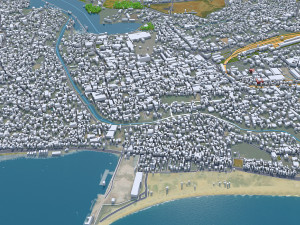 Kollam city Kerala India 30km 3D Model