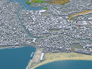 Kollam city Kerala India 30km 3D Model