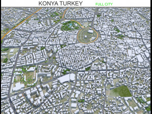 Konya city Turkey 30km 3D Model