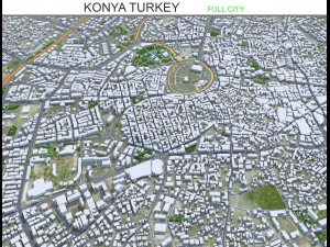 कोन्या शहर तुर्की 30 किमी 3D मॉडल