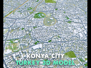 Konya city Turkey 30km 3D Model