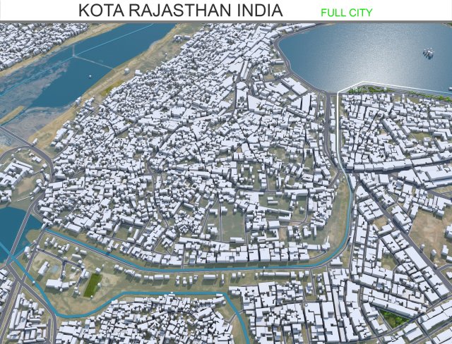 Kota city Rajasthan India 20km Modelo 3D .c4d .max .obj .3ds .fbx .stl .blend 