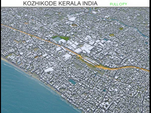 Kozhikode city Kerala India 35km 3D Model