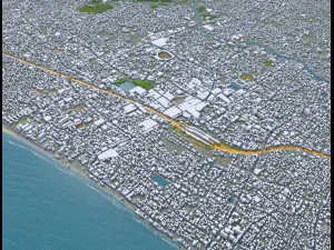 Kozhikode city Kerala India 35km 3D Model