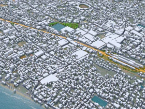 Kozhikode city Kerala India 35km 3D Model