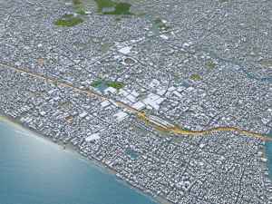 Kozhikode city Kerala India 35km 3D Model