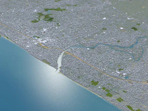 Kozhikode city Kerala India 35km 3D Model