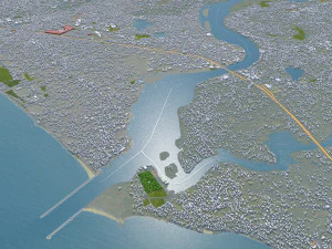 Kozhikode city Kerala India 35km 3D Model