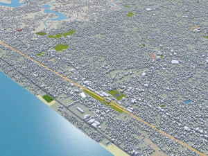 Kozhikode city Kerala India 35km 3D Model