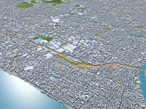 Kozhikode city Kerala India 35km 3D Model