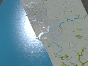 Kozhikode city Kerala India 35km 3D 模型