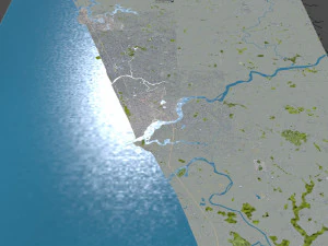 Kozhikode city Kerala India 35km 3D Model