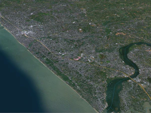 Kozhikode city Kerala India 35km 3D Model