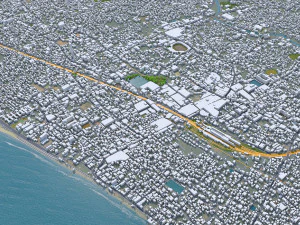 Kozhikode city Kerala India 35km 3D Model