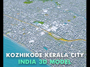 Kozhikode city Kerala India 35km 3D Model