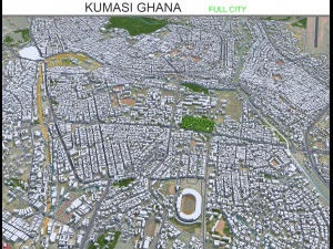 Citt&agrave; di Kumasi Ghana 45 km Modello 3D