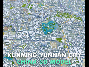 Kunming city Yunnan China 110km 3D मॉडल