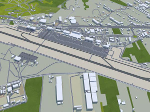 La Laguna city Spain 15km 3D Model