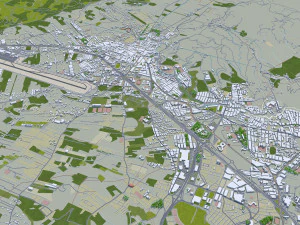 La Laguna city Spain 15km 3D Model