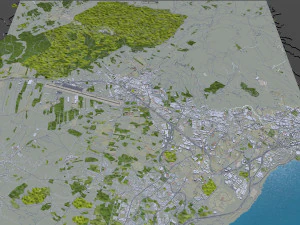 La Laguna city Spain 15km 3D Model