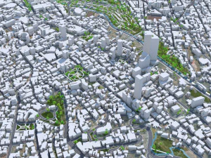 La Paz city Bolivia 35km 3D Model