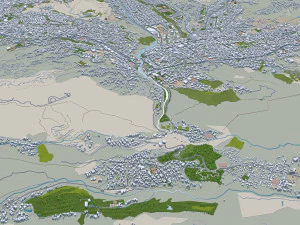 La Paz city Bolivia 35km 3D Model