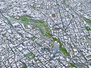 La Paz city Bolivia 35km 3D Model