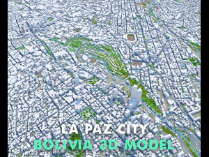 La Paz city Bolivia 35km 3D Model