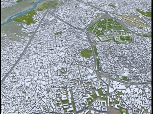 Lahore city Pakistan 50km Model 3D