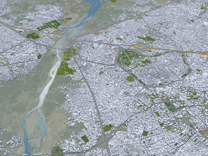 Lahore city Pakistan 50km Model 3D