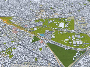 Lahore city Pakistan 50km 3D Model
