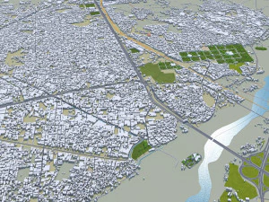 Lahore city Pakistan 50km 3D Model
