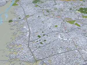 Lahore city Pakistan 50km 3D Model
