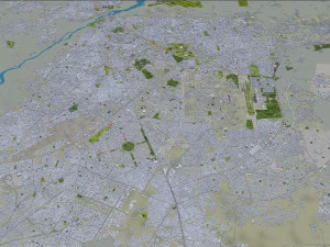 Lahore city Pakistan 50km 3D Model