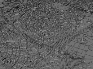 Lahore city Pakistan 50km 3D Model