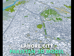 Lahore city Pakistan 50km Model 3D