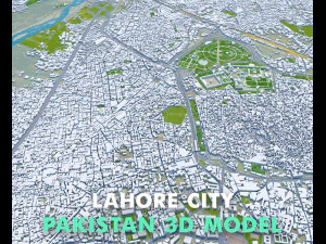 Lahore city Pakistan 50km 3D Model