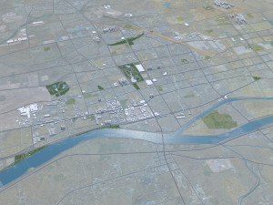 Laiwu Jinan city Shandong China 30km Modelo 3D