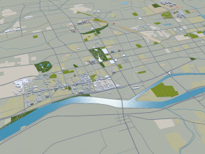Laiwu Jinan city Shandong China 30km Modelo 3D