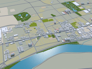 Laiwu Jinan city Shandong China 30km Modelo 3D