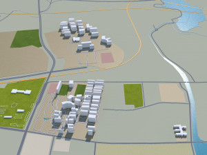 Laiwu Jinan city Shandong China 30km Modelo 3D