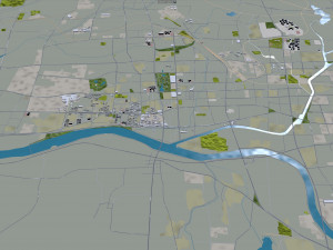 Laiwu Jinan city Shandong China 30km Modelo 3D