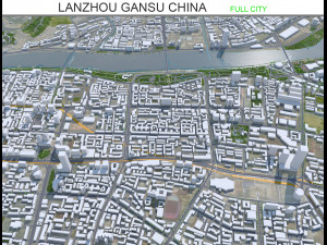 Lanzhou city Gansu China 75km 3D Model