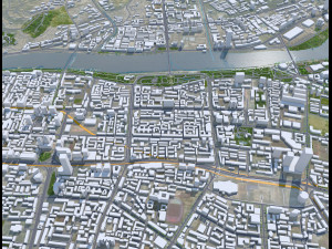 Lanzhou city Gansu China 75km Modello 3D