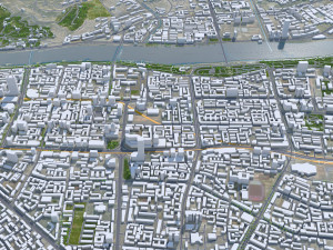 Lanzhou city Gansu China 75km Modello 3D